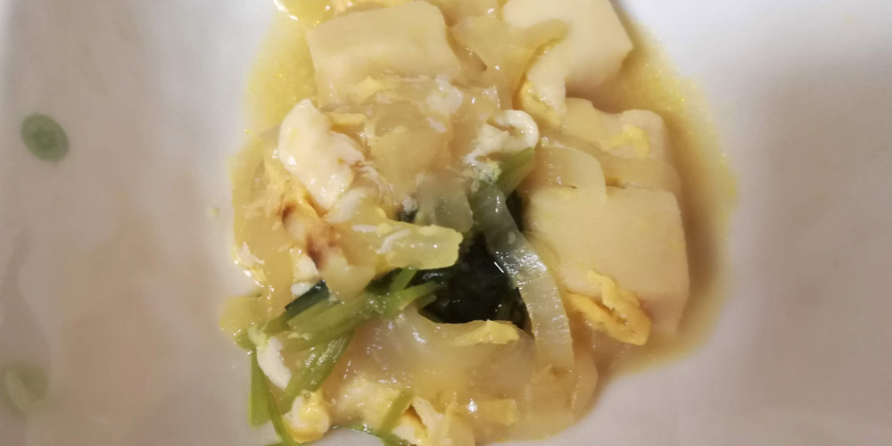 健康三彩の副菜 高野豆腐の卵煮